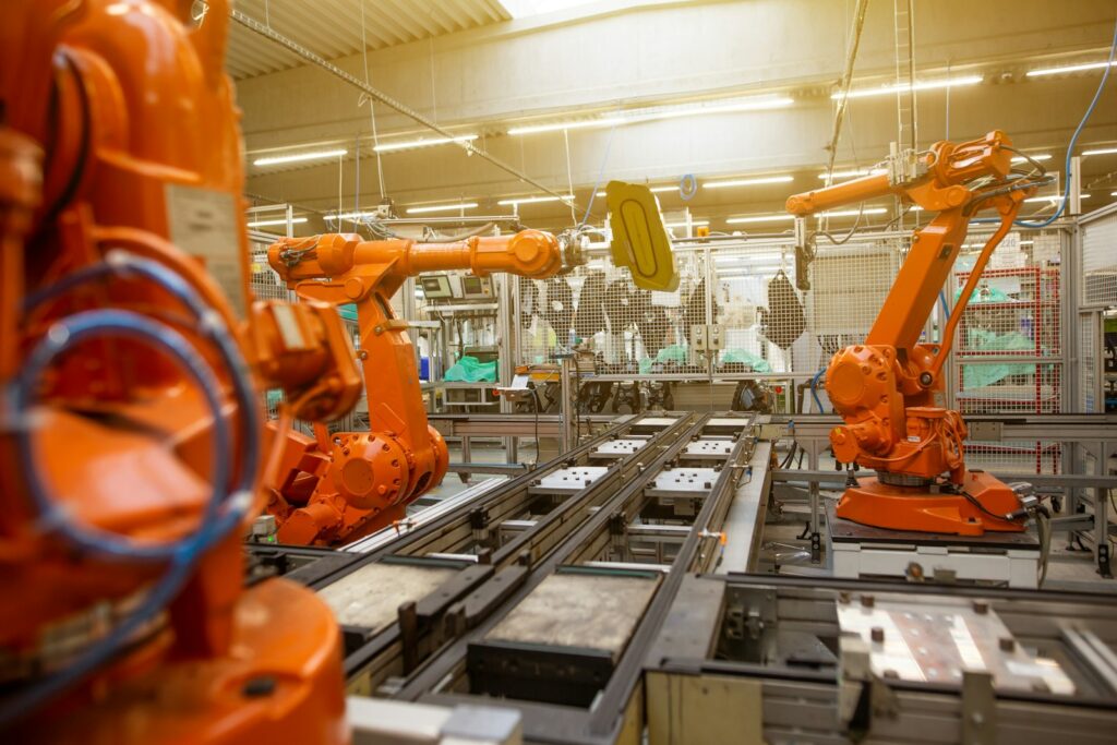 Factory floor with industrial machinery
